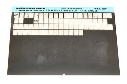 OEM Yamaha XM005-59 1988 Outboard Tech Bulletins & Flat Rate Tables Microfiche