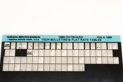 OEM Yamaha XM005-59 1988 Outboard Tech Bulletins & Flat Rate Tables Microfiche