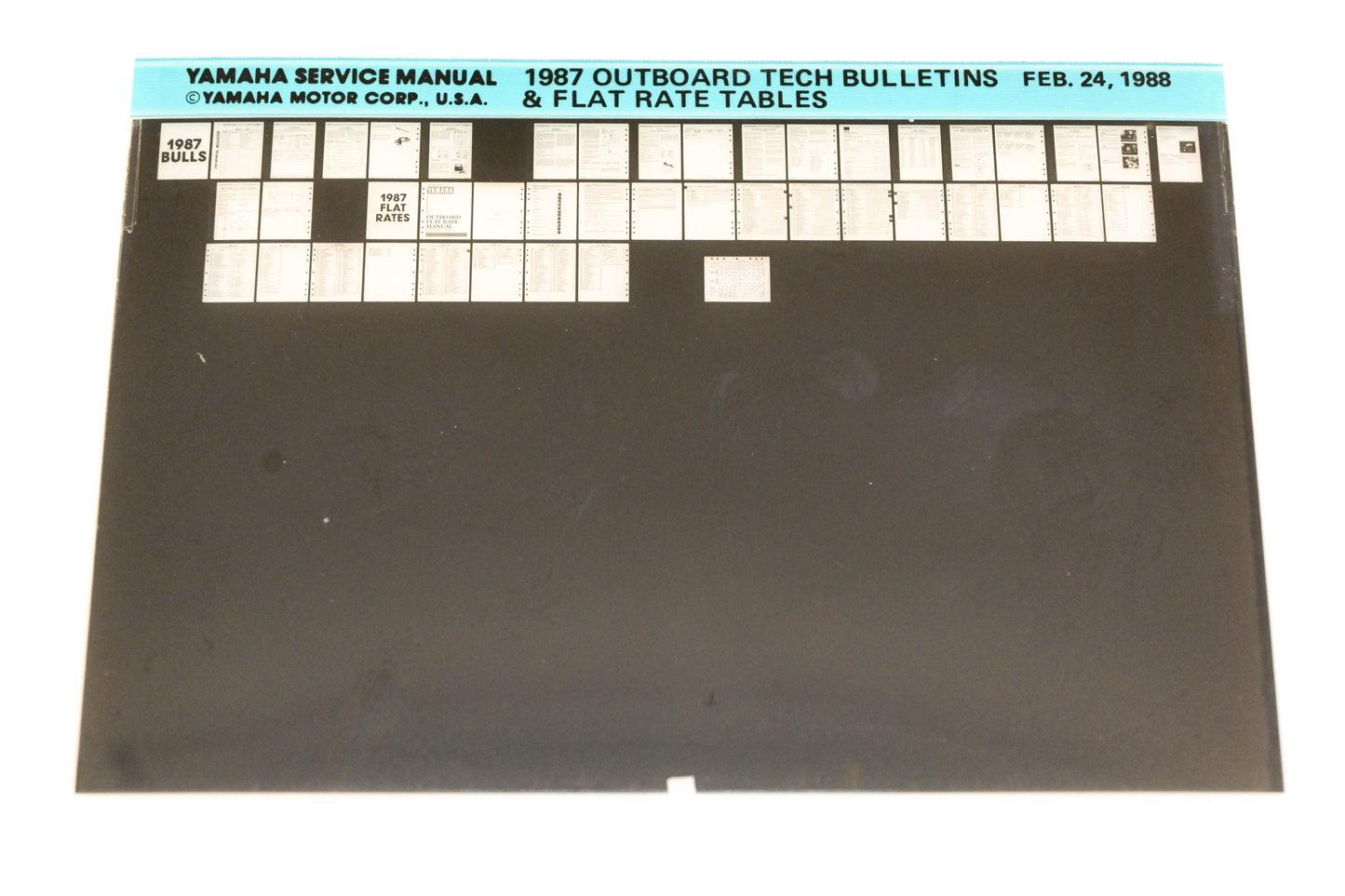 OEM Yamaha XM005-60 1987 Outboard Tech Bulletins & Flat Rate Tables Microfiche