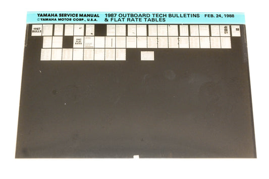 OEM Yamaha XM005-60 1987 Outboard Tech Bulletins & Flat Rate Tables Microfiche