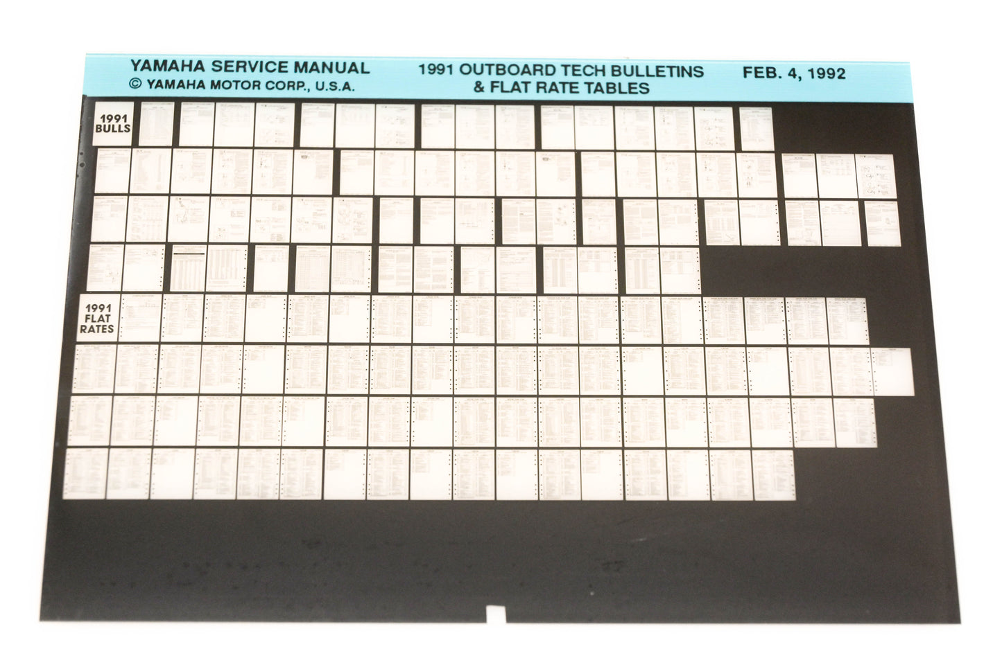 OEM Yamaha XM005-61 1991 Outboard Tech Bulletins & Flat Rate Tables Microfiche