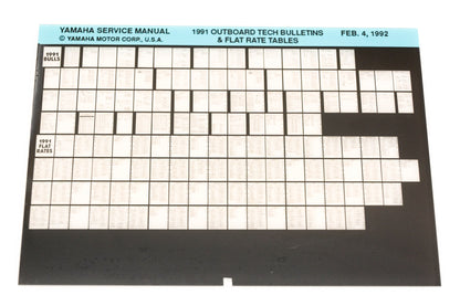 OEM Yamaha XM005-61 1991 Outboard Tech Bulletins & Flat Rate Tables Microfiche