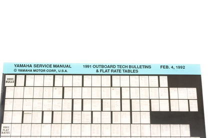 OEM Yamaha XM005-61 1991 Outboard Tech Bulletins & Flat Rate Tables Microfiche
