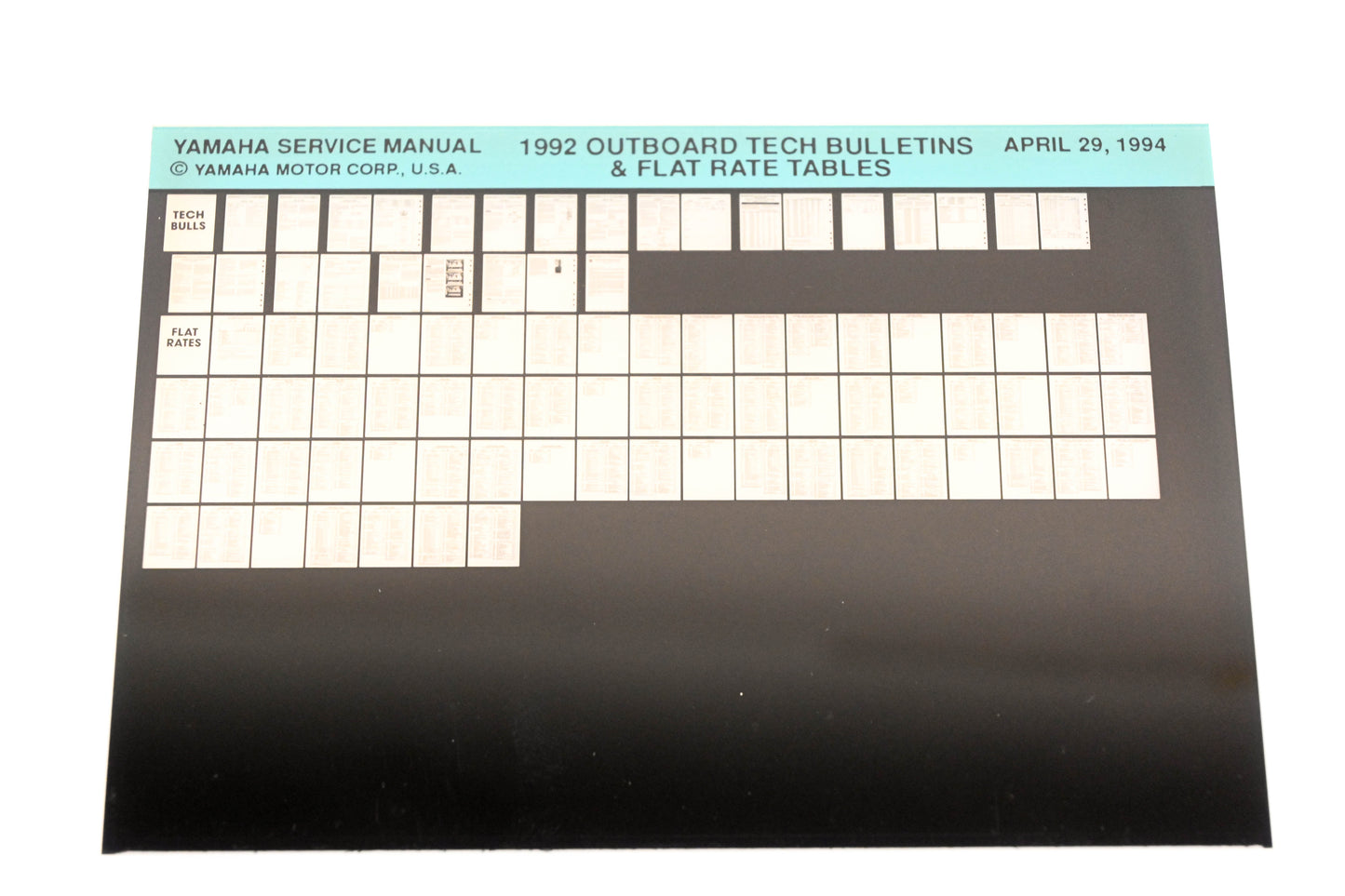 OEM Yamaha XM005-62 1992 Outboard Tech Bulletins & Flat Rate Tables Microfiche