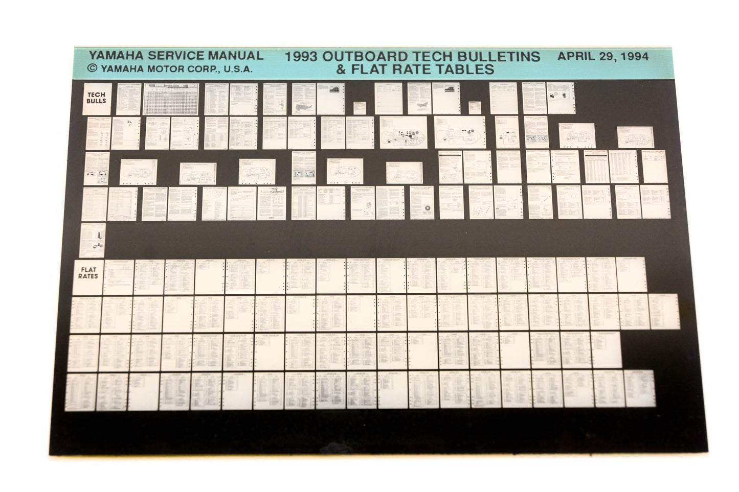OEM Yamaha XM005-63 1993 Outboard Tech Bulletins & Flat Rate Tables Microfiche