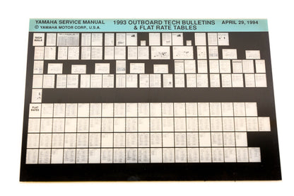OEM Yamaha XM005-63 1993 Outboard Tech Bulletins & Flat Rate Tables Microfiche