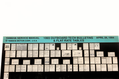 OEM Yamaha XM005-63 1993 Outboard Tech Bulletins & Flat Rate Tables Microfiche