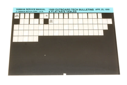 OEM Yamaha XM005-66 1989 Outboard Tech Bulletins & Flat Rate Tables Microfiche