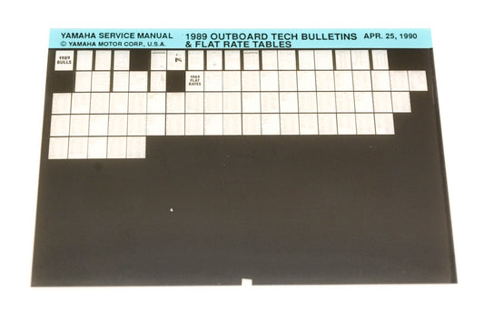 OEM Yamaha XM005-66 1989 Outboard Tech Bulletins & Flat Rate Tables Microfiche