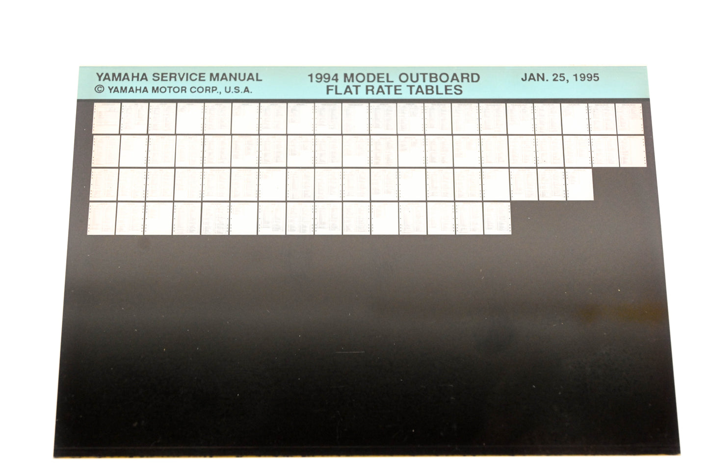 OEM Yamaha XM005-67 1994 Outboard Flat Rate Table Microfiche