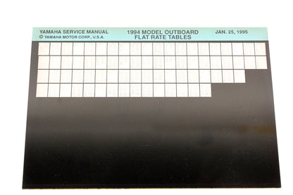 OEM Yamaha XM005-67 1994 Outboard Flat Rate Table Microfiche