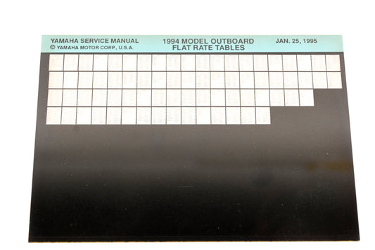 OEM Yamaha XM005-67 1994 Outboard Flat Rate Table Microfiche