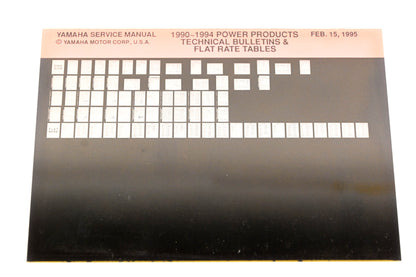 OEM Yamaha XM005-68 1990-94 Power Products Tech Bulletins & Flat Rate Tables Microfiche