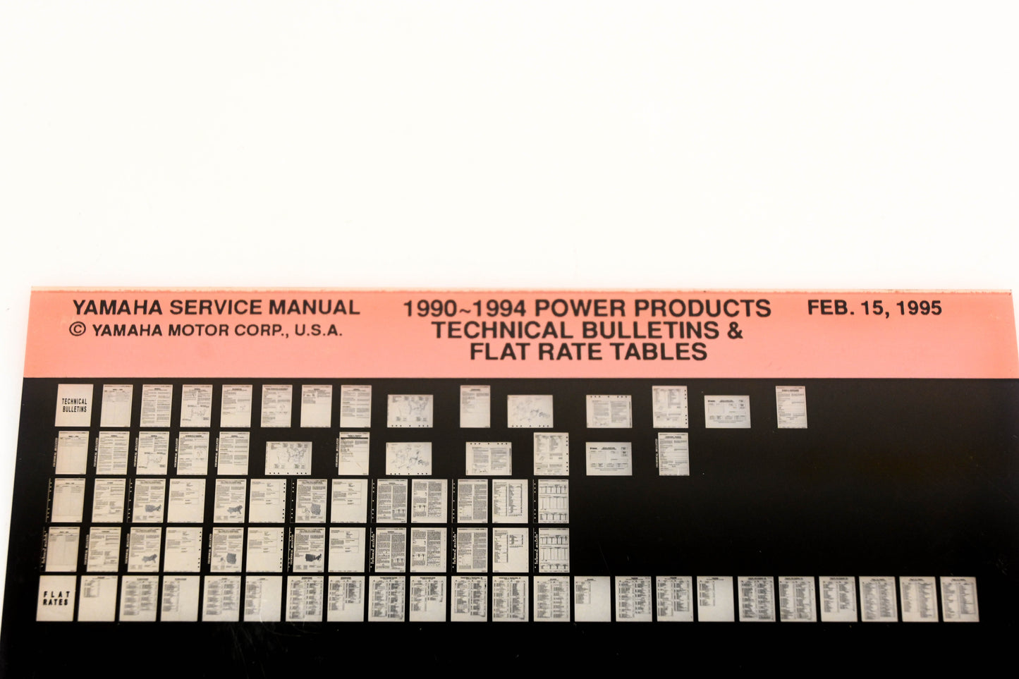 OEM Yamaha XM005-68 1990-94 Power Products Tech Bulletins & Flat Rate Tables Microfiche