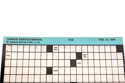 OEM Yamaha XM005-71 1999 F4X Service Manual Microfiche