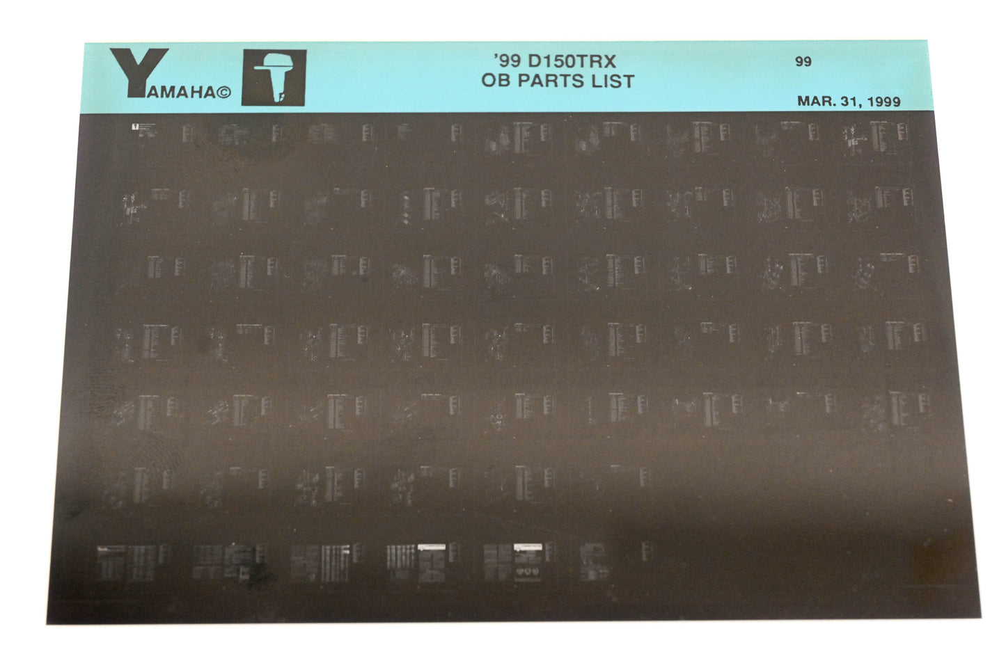 OEM Yamaha XM005-72 1999 D150TRX Outboard Parts List Microfiche