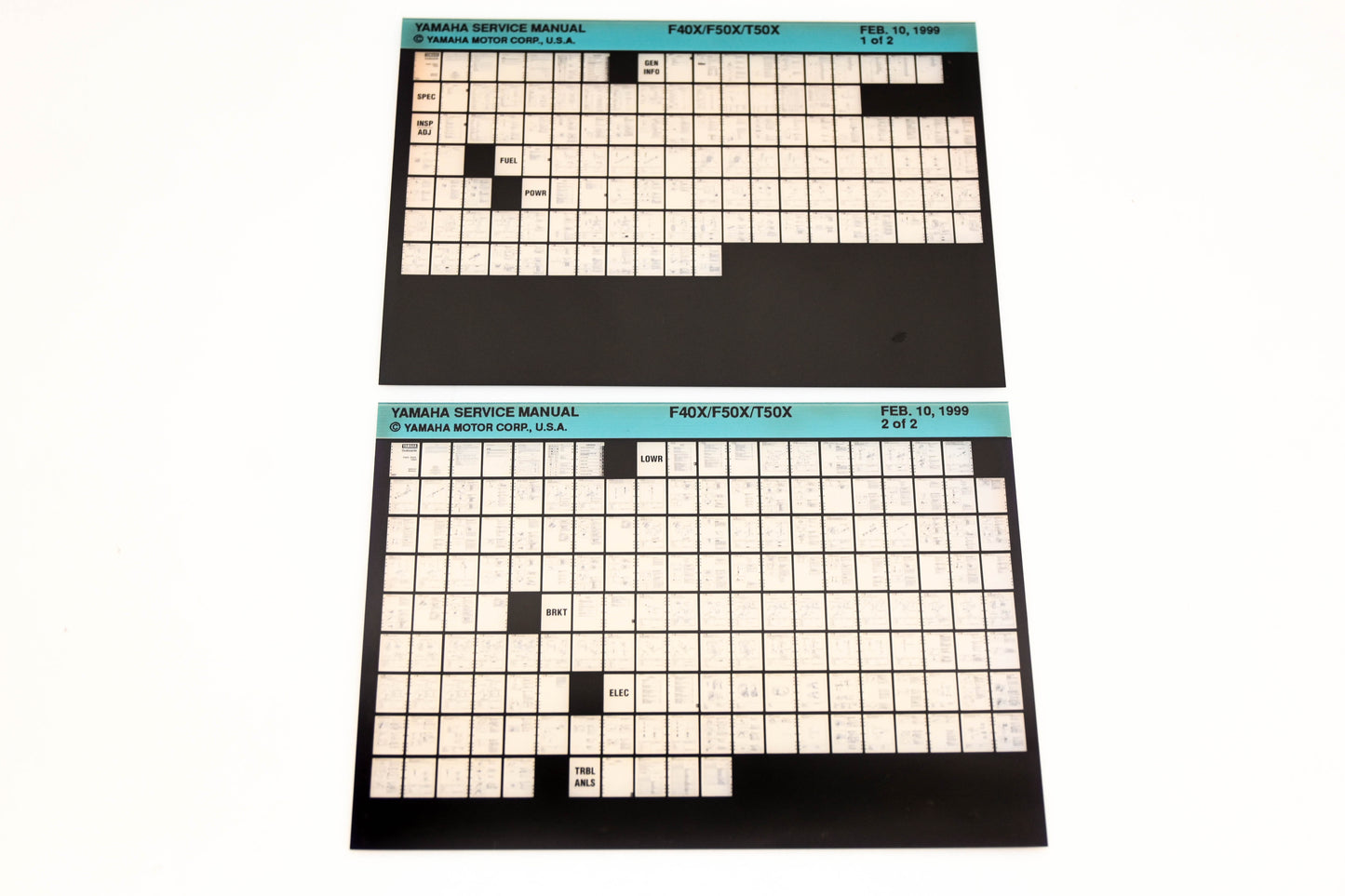 OEM Yamaha XM005-74 1999 F0X/F50X/T50X Service Manual Microfiche Lot