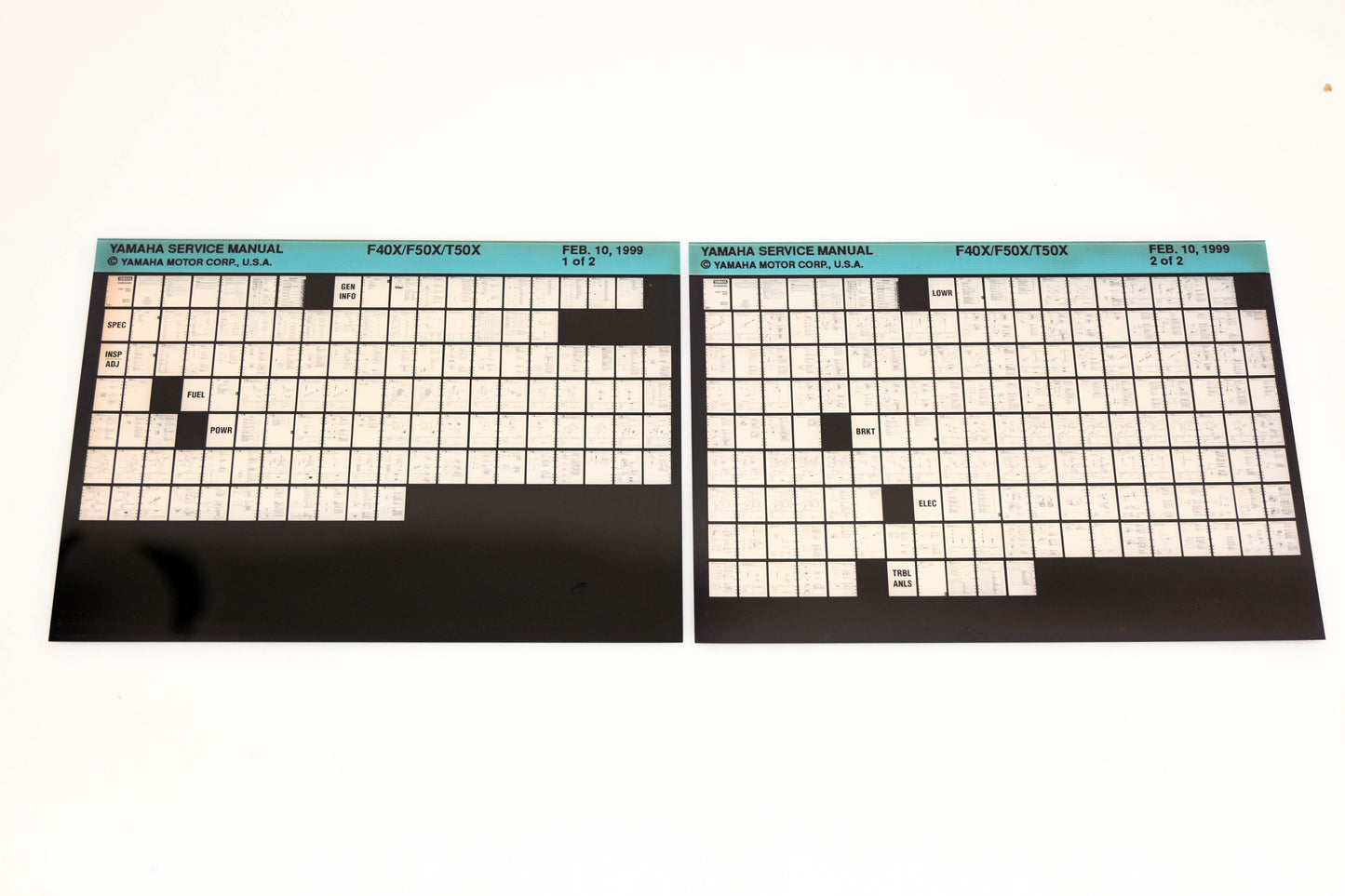 OEM Yamaha XM005-74 1999 F0X/F50X/T50X Service Manual Microfiche Lot