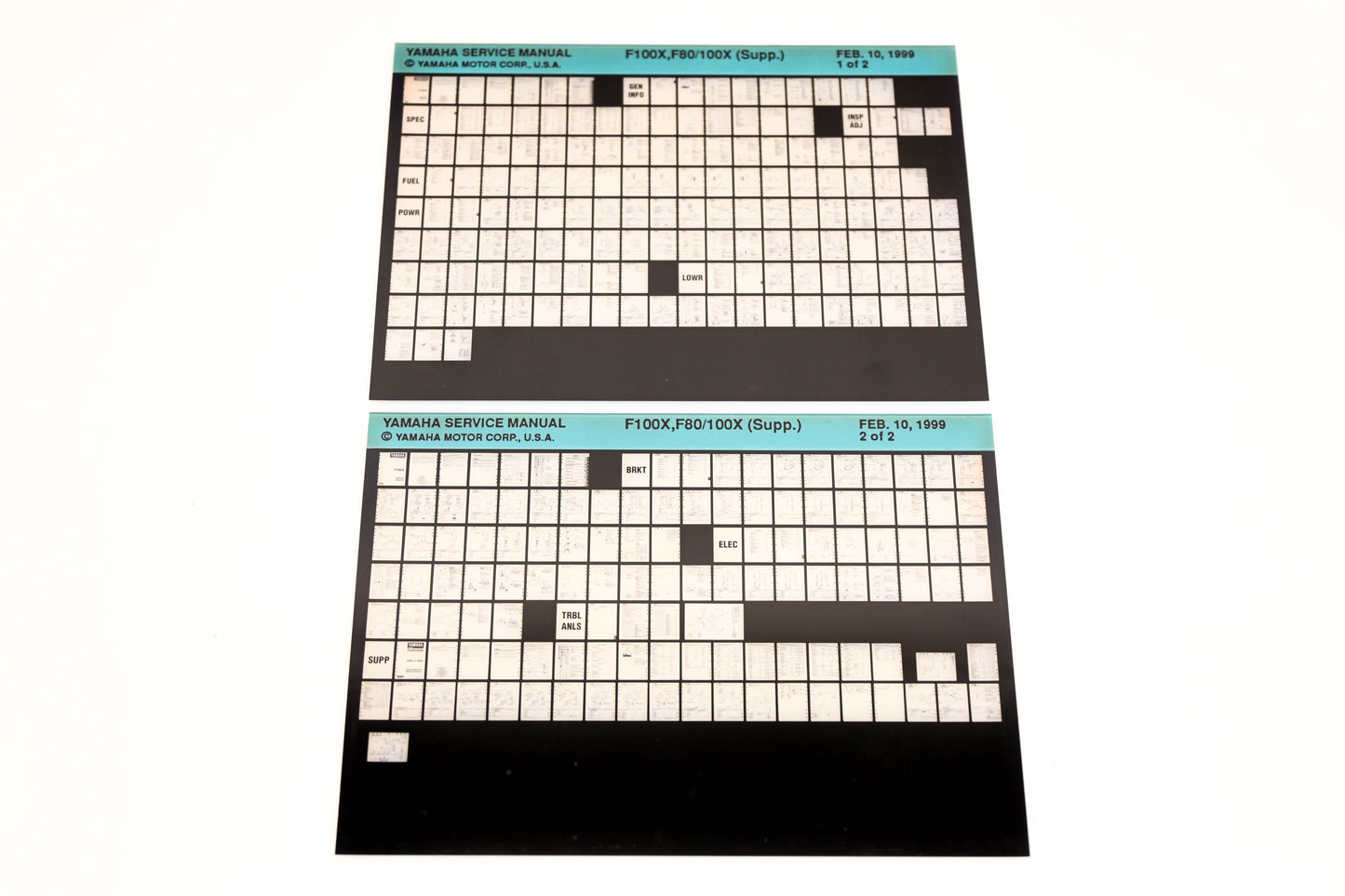 OEM Yamaha XM005-75 1999 F100X F80/100X Supplemental Manual Microfiche Lot