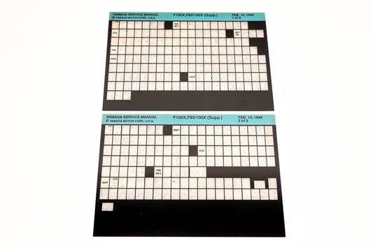 OEM Yamaha XM005-75 1999 F100X F80/100X Supplemental Manual Microfiche Lot