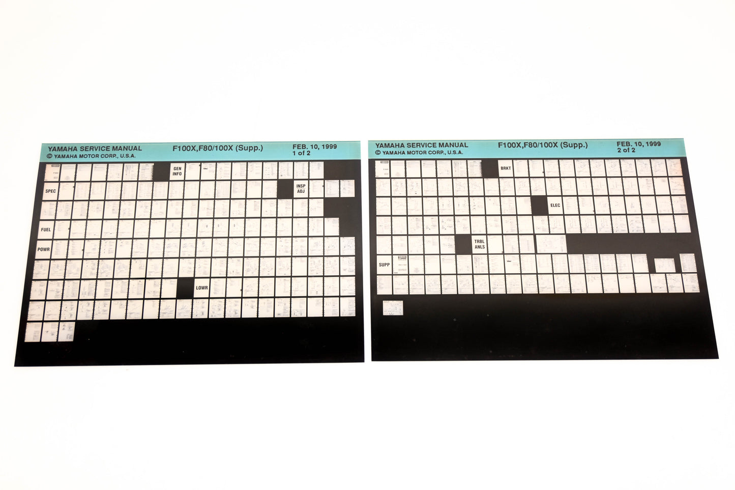 OEM Yamaha XM005-75 1999 F100X F80/100X Supplemental Manual Microfiche Lot
