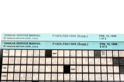 OEM Yamaha XM005-75 1999 F100X F80/100X Supplemental Manual Microfiche Lot