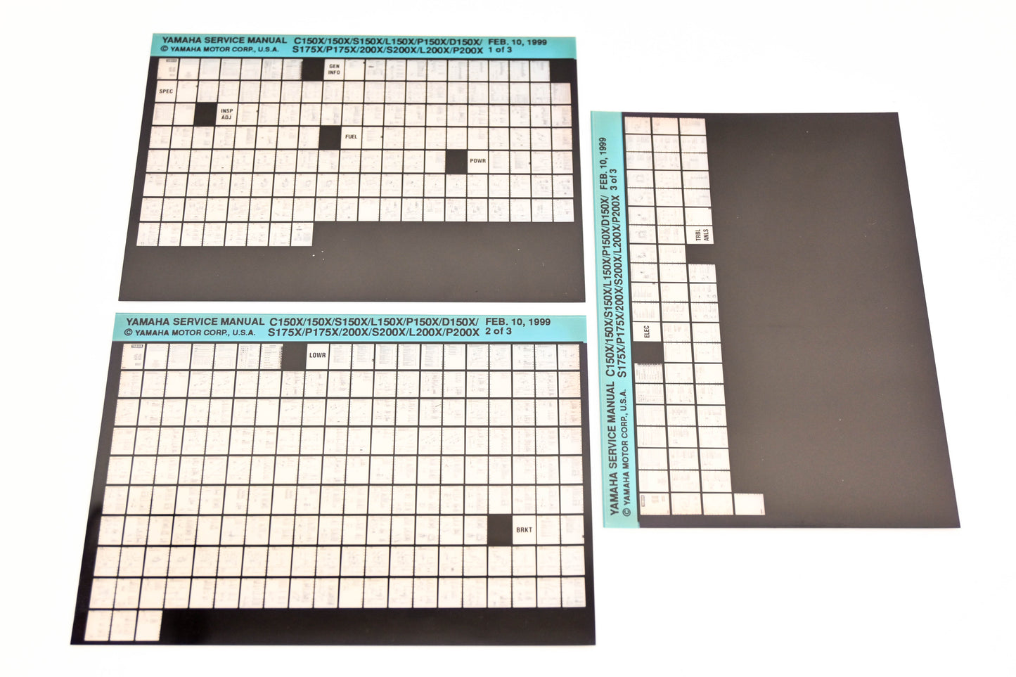 OEM Yamaha XM005-76 C150X/150X/S150X/L150X/S175X/P175X/200X/P200X Manual Microfiche Lot