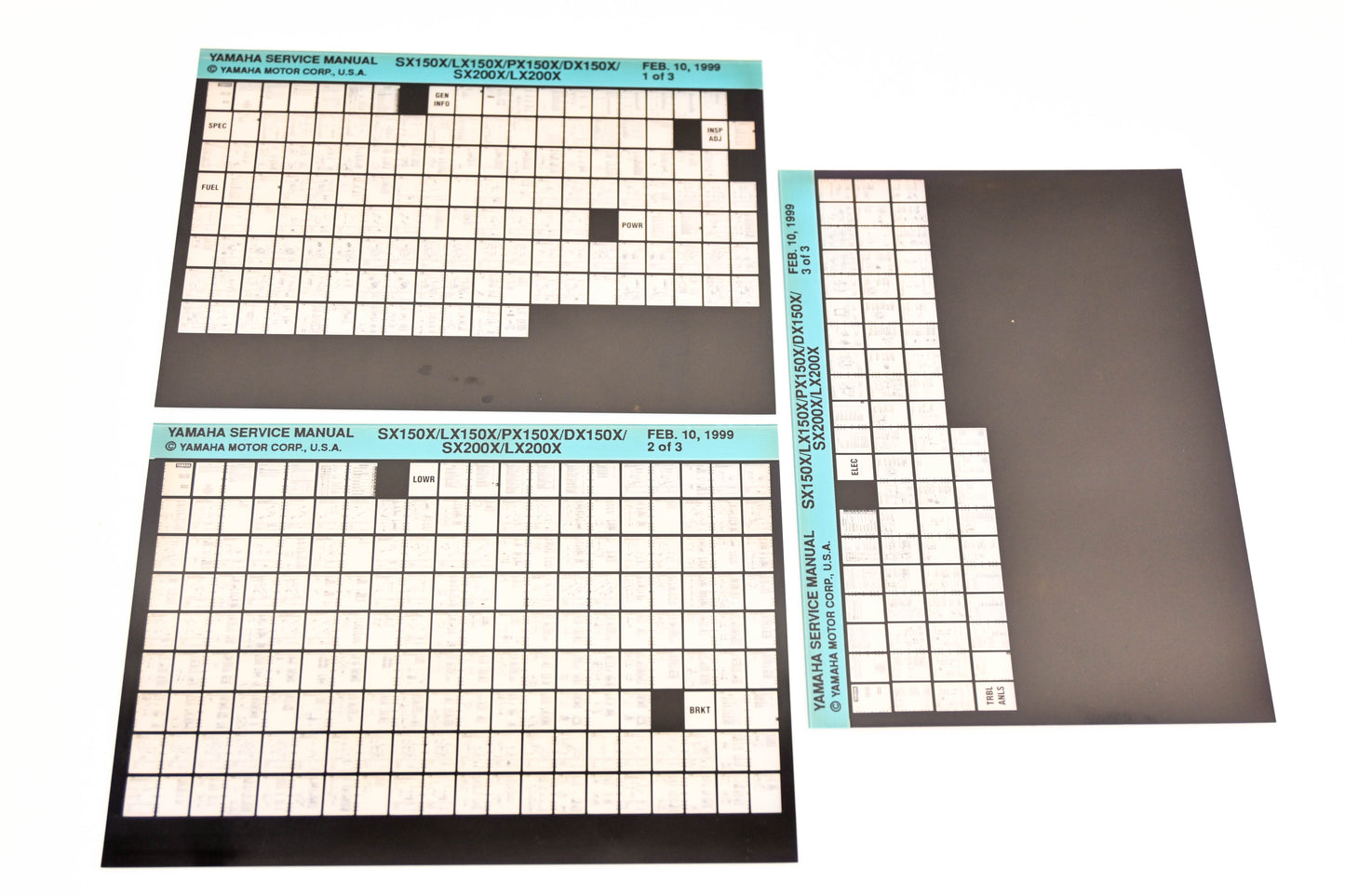 OEM Yamaha XM005-77 SX150X/LX150X/PX150X/DX150X/SX200X/LX200X Microfiche Lot