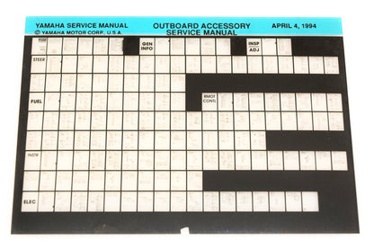OEM Yamaha XM005-80 1994 Outboard Accessory Service Manual Microfiche