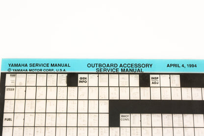 OEM Yamaha XM005-80 1994 Outboard Accessory Service Manual Microfiche