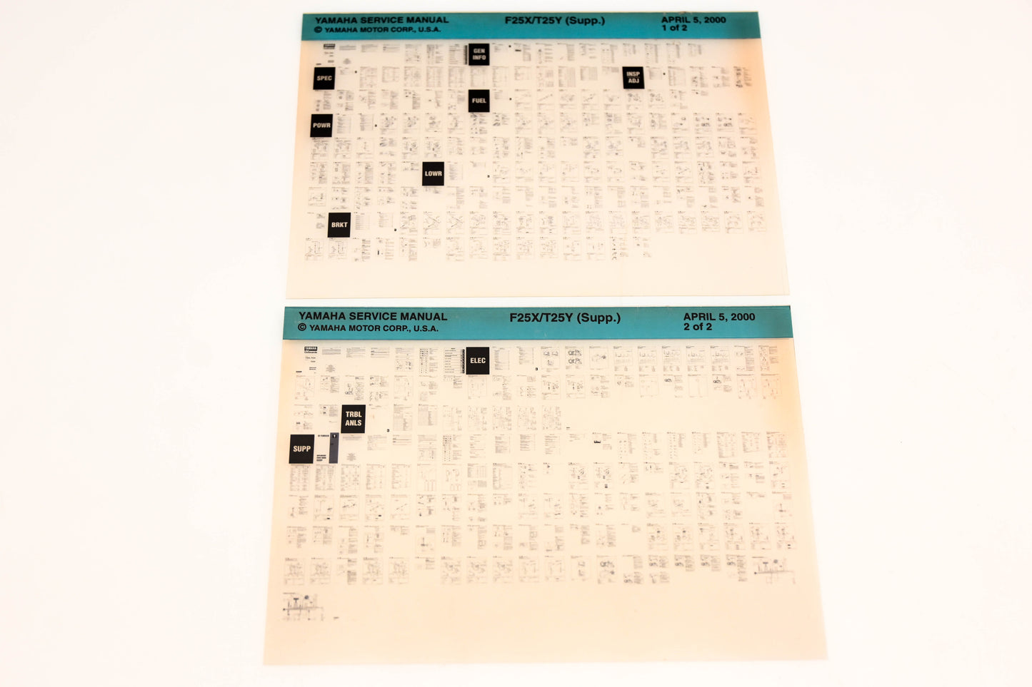 OEM Yamaha XM005-81 2000 F25X/T25Y Supplemental Manual Microfiche Lot