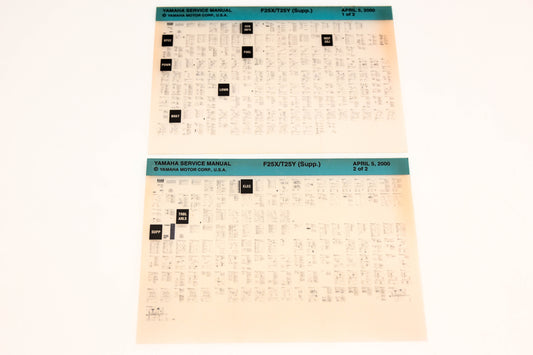 OEM Yamaha XM005-81 2000 F25X/T25Y Supplemental Manual Microfiche Lot
