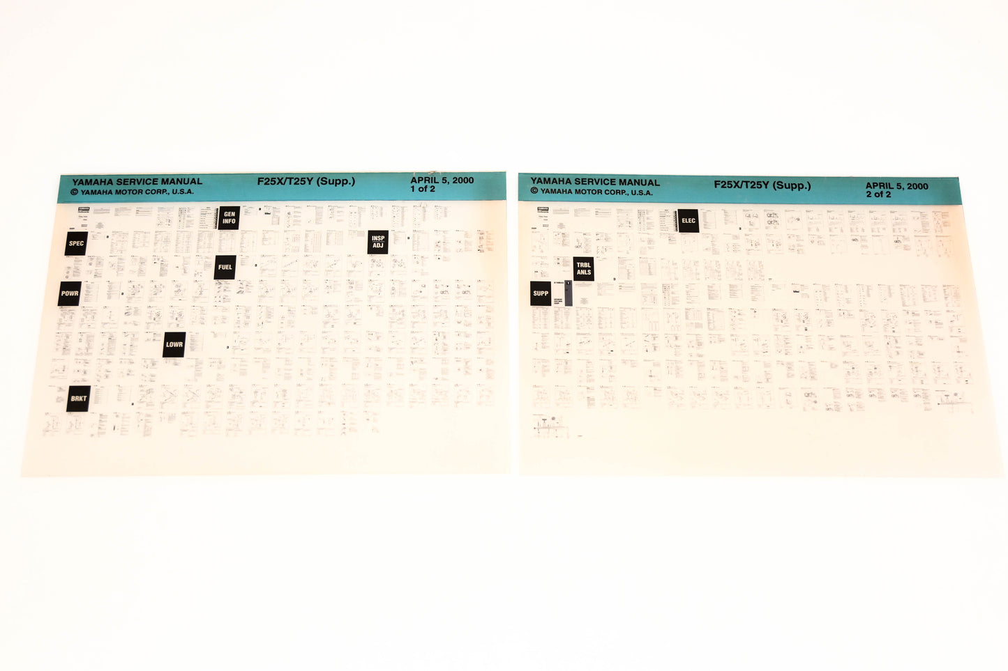 OEM Yamaha XM005-81 2000 F25X/T25Y Supplemental Manual Microfiche Lot