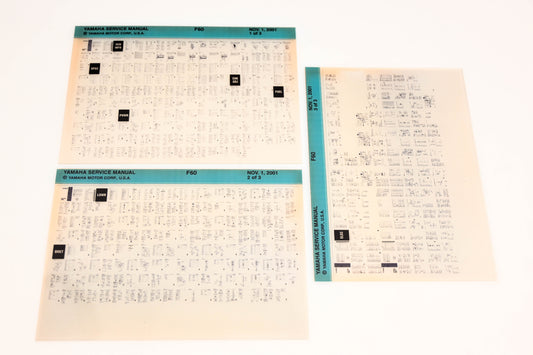 OEM Yamaha XM005-82 2001 F60 Service Manual Microfiche Lot