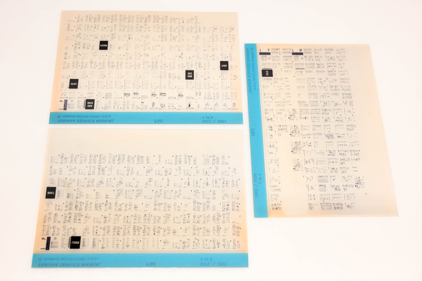 OEM Yamaha XM005-82 2001 F60 Service Manual Microfiche Lot
