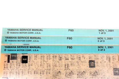 OEM Yamaha XM005-82 2001 F60 Service Manual Microfiche Lot