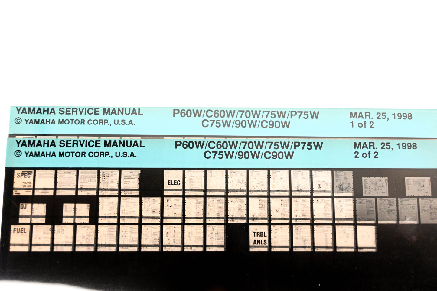 OEM Yamaha XM005-84 P60W/C60W/70W/75W/P75W/C75W/90W/C90W Manual Microfiche Lot