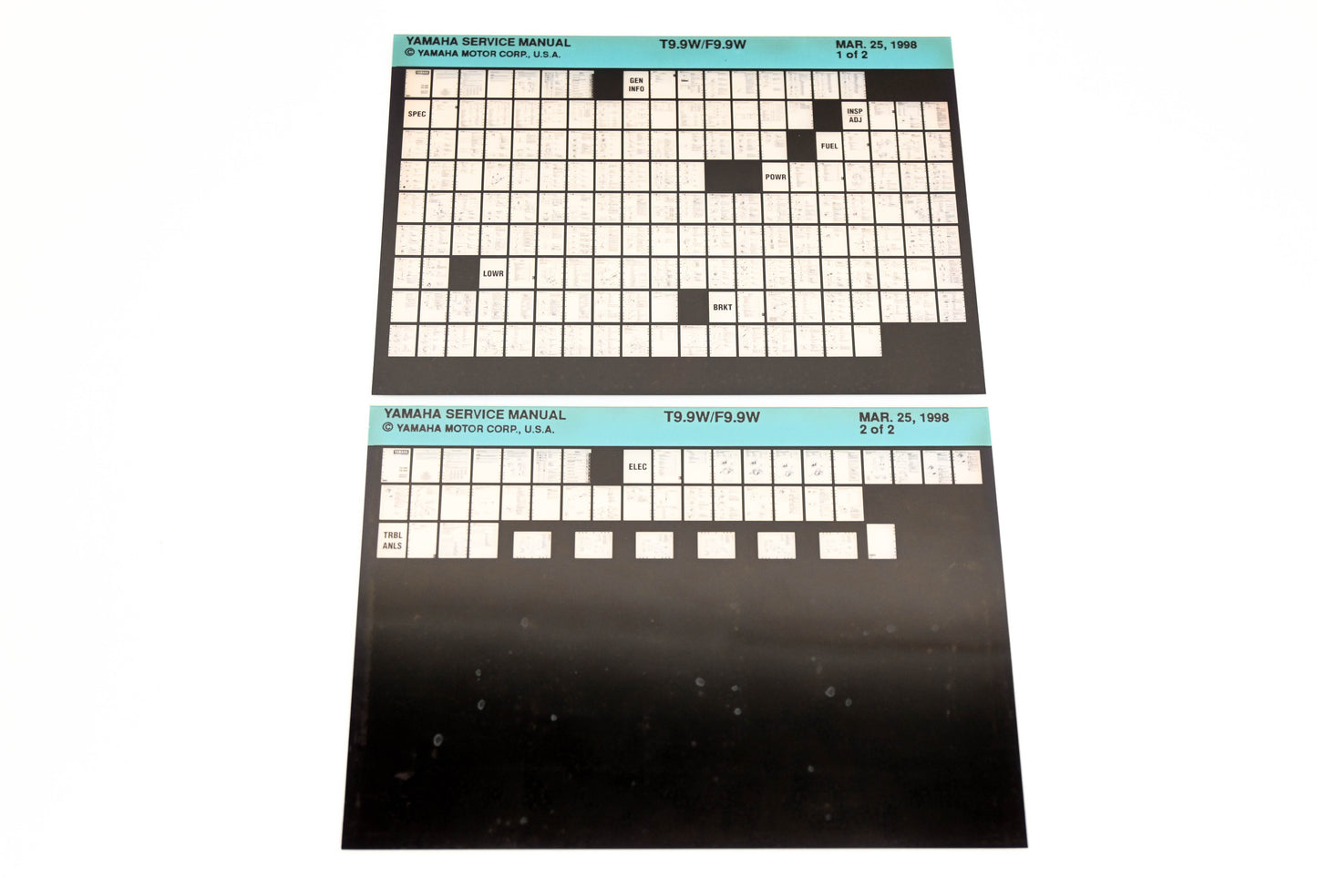 OEM Yamaha XM005-85 1998 T9.9W/F9.9W Service Manual Microfiche Lot
