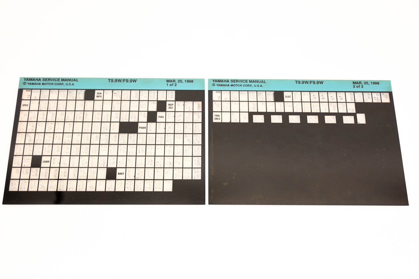 OEM Yamaha XM005-85 1998 T9.9W/F9.9W Service Manual Microfiche Lot
