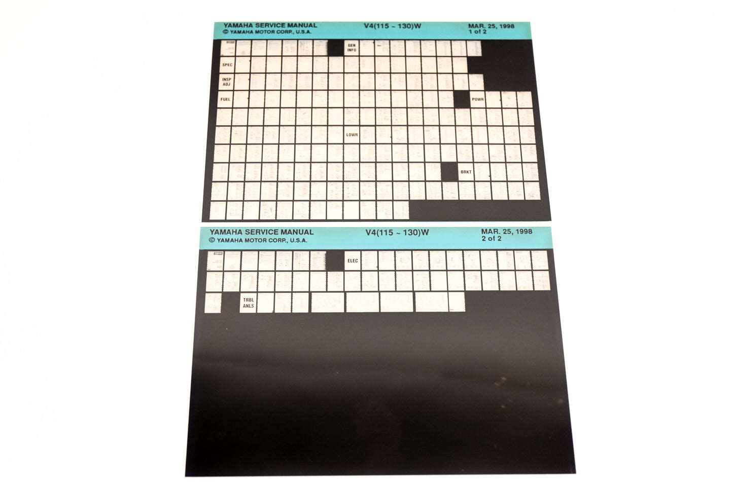 OEM Yamaha XM005-86 1998 V4(115-130)W Service Manual Microfiche Lot