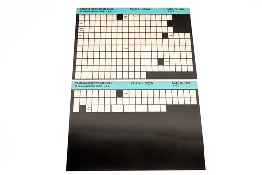 OEM Yamaha XM005-86 1998 V4(115-130)W Service Manual Microfiche Lot