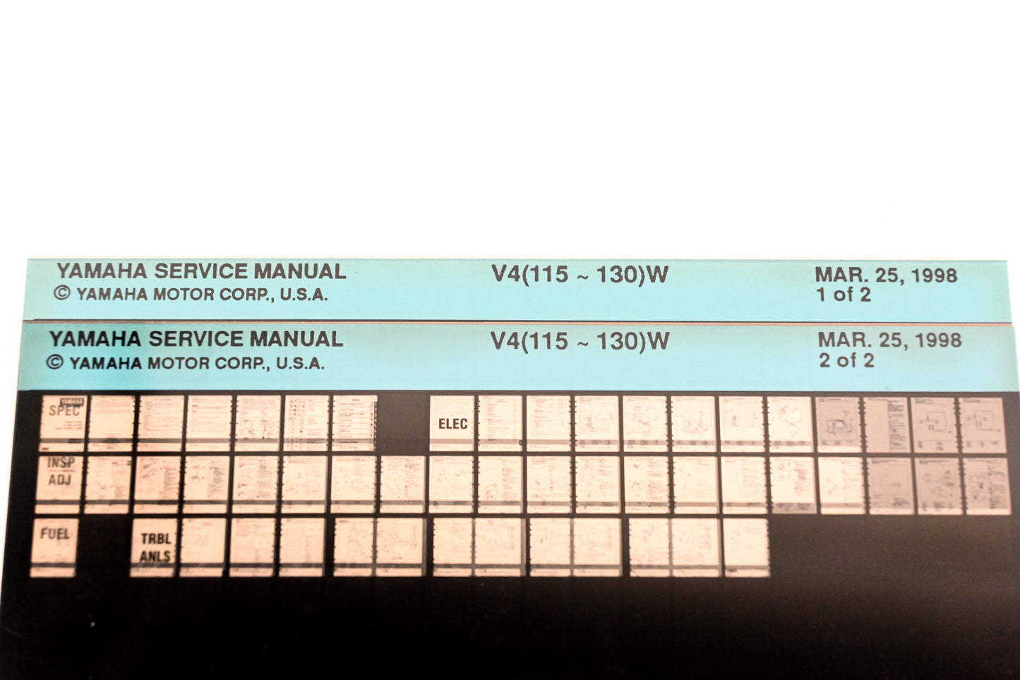 OEM Yamaha XM005-86 1998 V4(115-130)W Service Manual Microfiche Lot