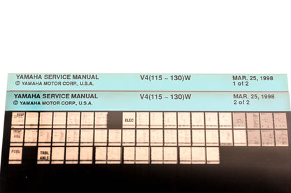 OEM Yamaha XM005-86 1998 V4(115-130)W Service Manual Microfiche Lot