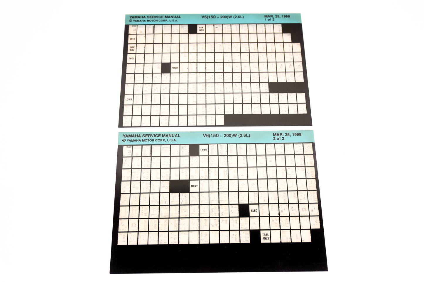 OEM Yamaha XM005-87 1998 V6(150-200)W(2.6L) Service Manual Microfiche Lot