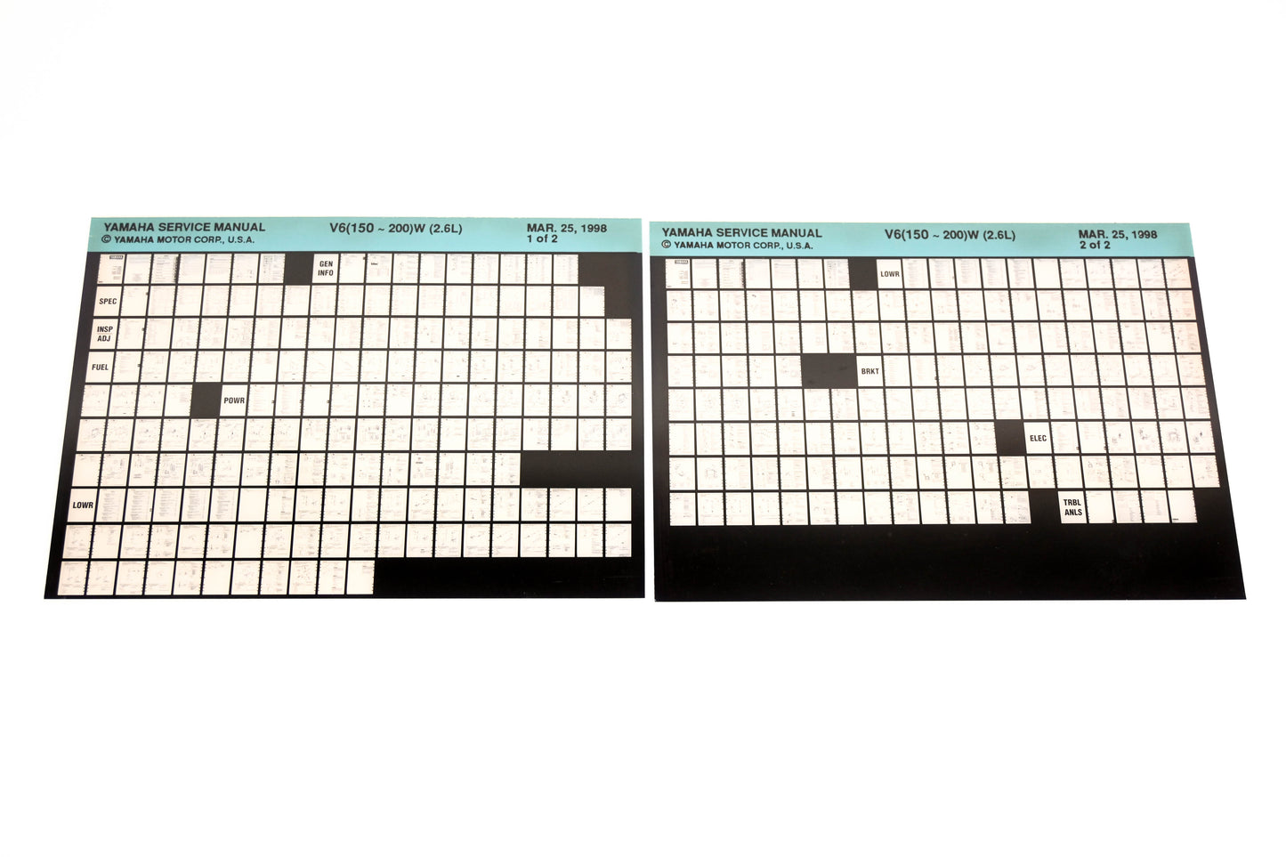 OEM Yamaha XM005-87 1998 V6(150-200)W(2.6L) Service Manual Microfiche Lot
