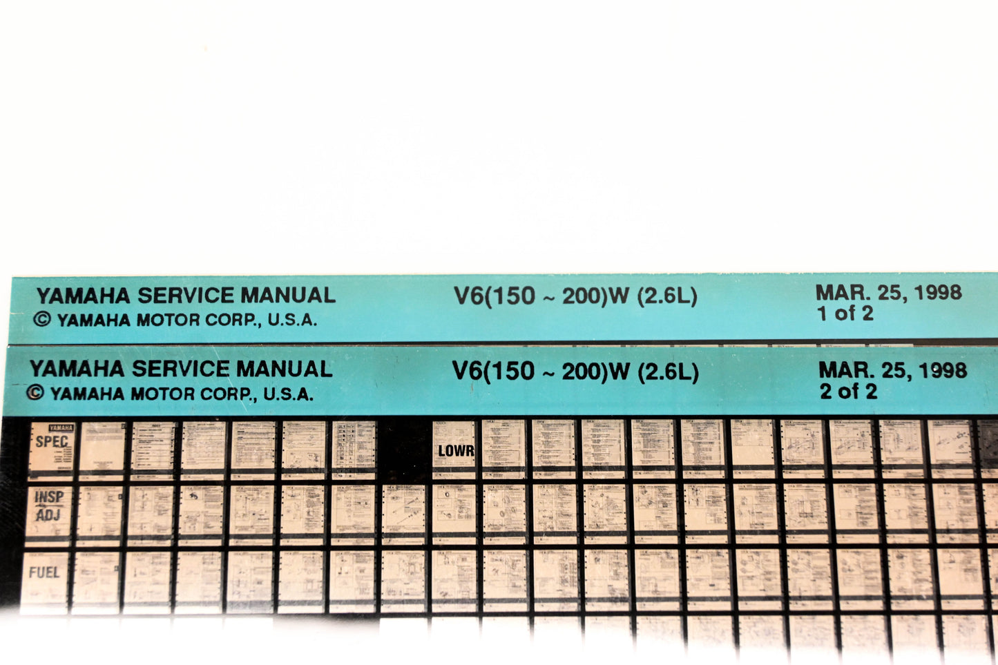 OEM Yamaha XM005-87 1998 V6(150-200)W(2.6L) Service Manual Microfiche Lot
