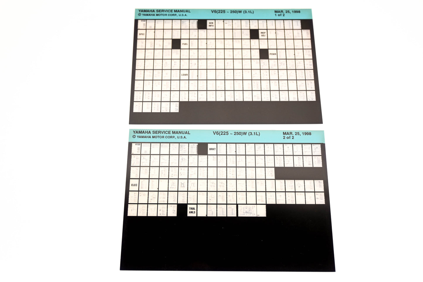 OEM Yamaha XM005-89 1998 V6(225-250)W(3.1L) Service Manual Microfiche Lot