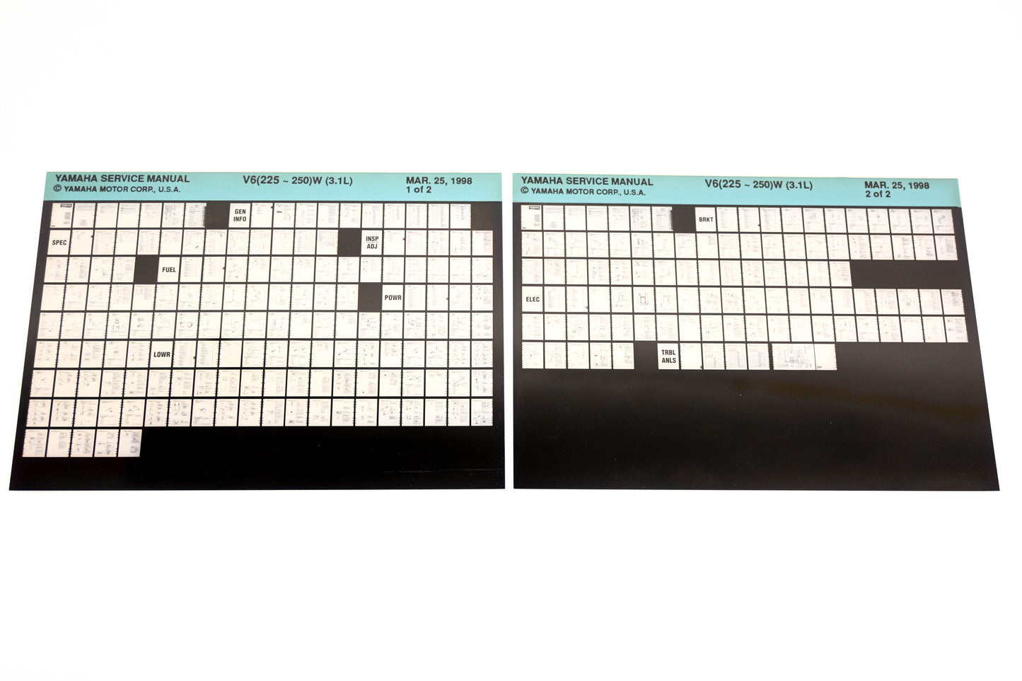 OEM Yamaha XM005-89 1998 V6(225-250)W(3.1L) Service Manual Microfiche Lot