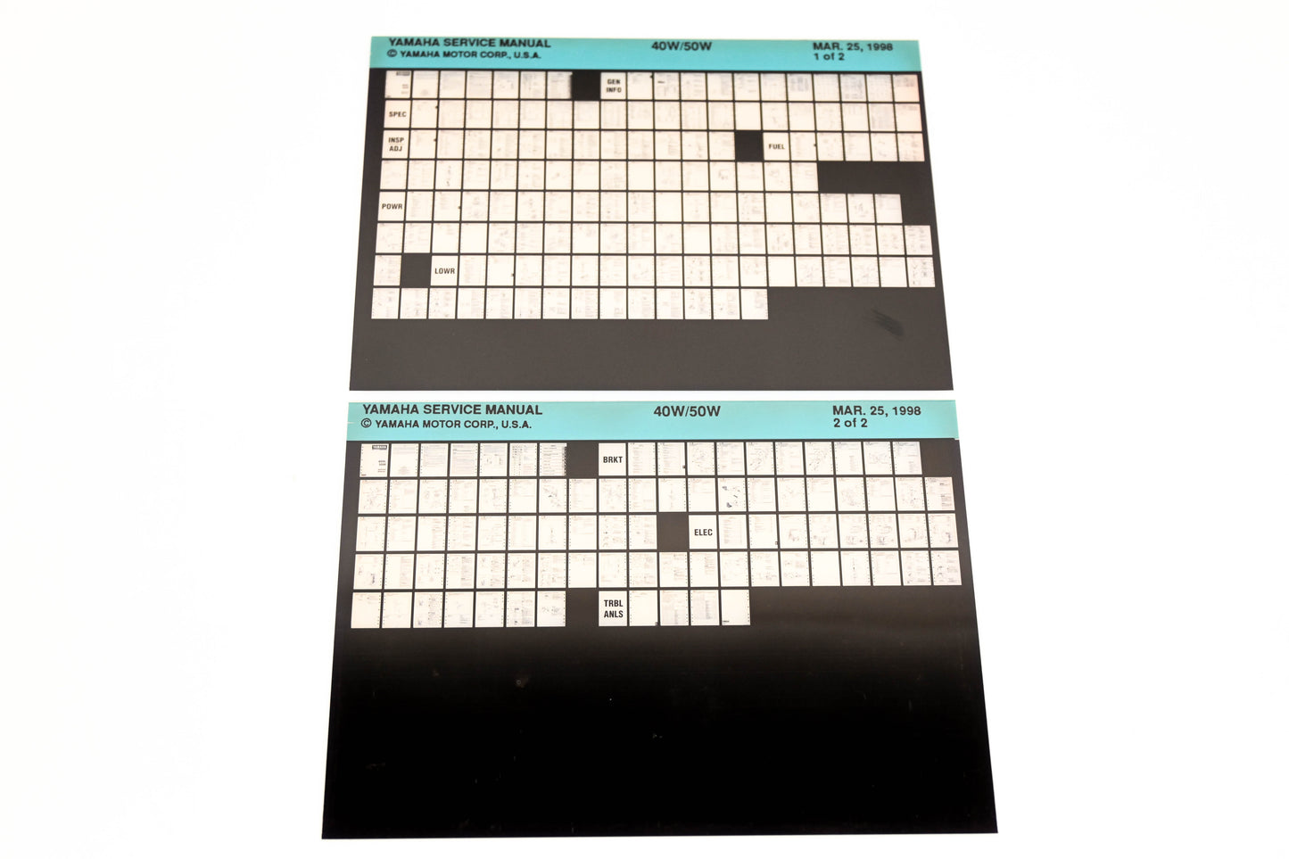 OEM Yamaha XM005-90 1998 40W/50W Service Manual Microfiche Lot