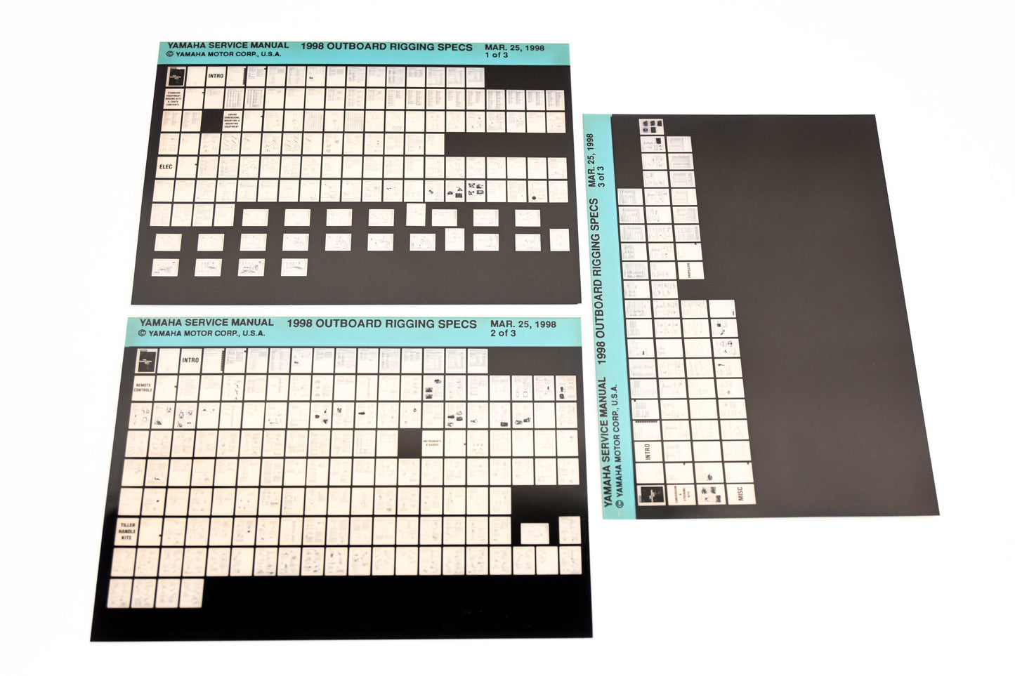 OEM Yamaha XM005-91 1998 Outboard Rigging Specification Manual Microfiche Lot